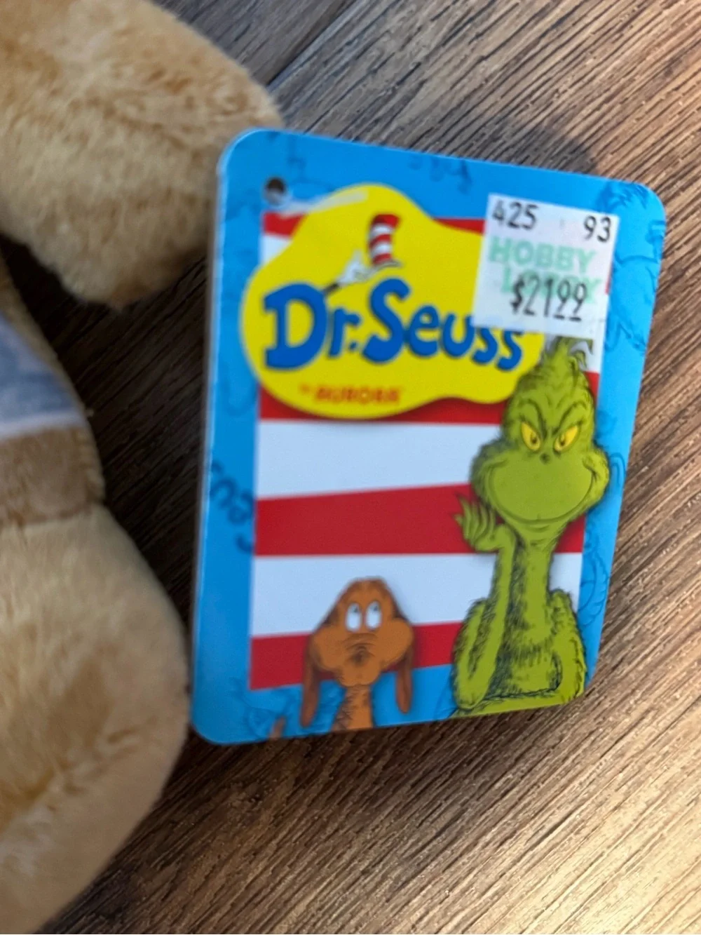 Max from Dr. Seuss Plush Tag Featuring Grinch and Brown Dog Artwork